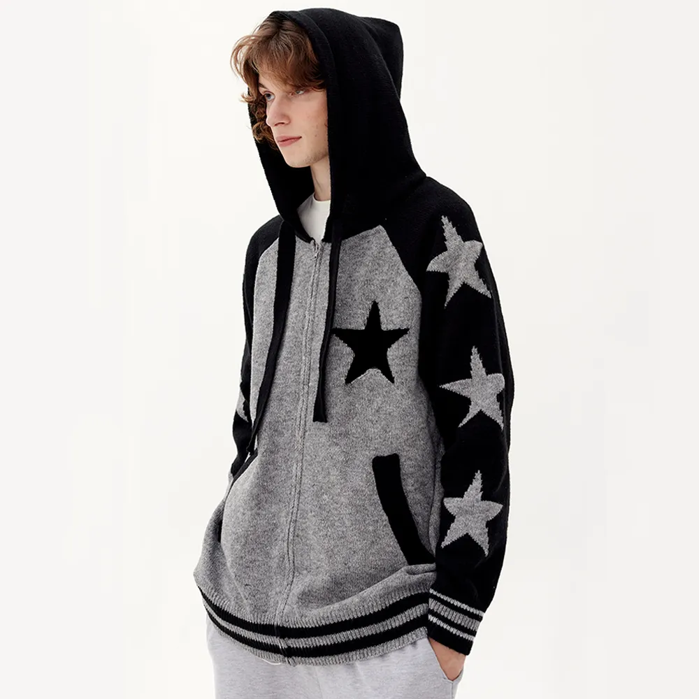 American Retro Stars Cardigan Hoodies