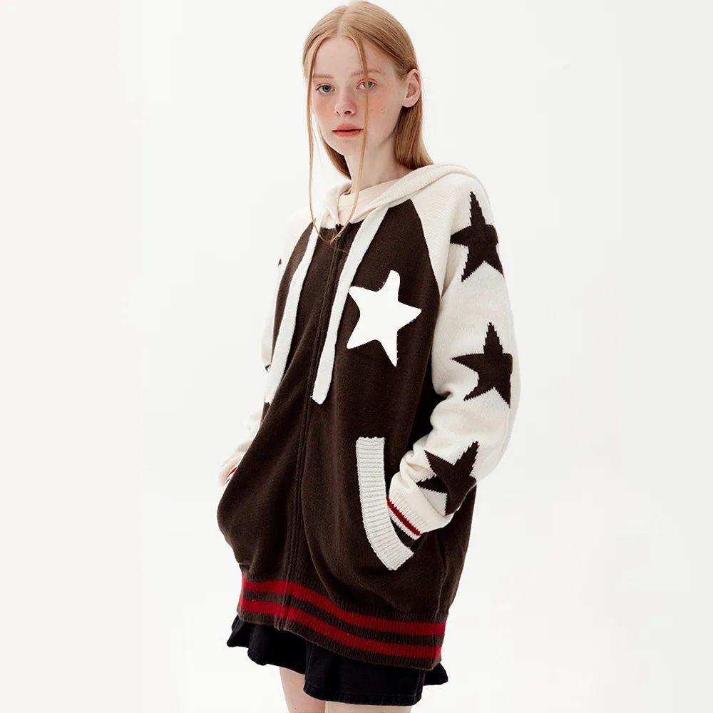 American Retro Stars Cardigan Hoodies