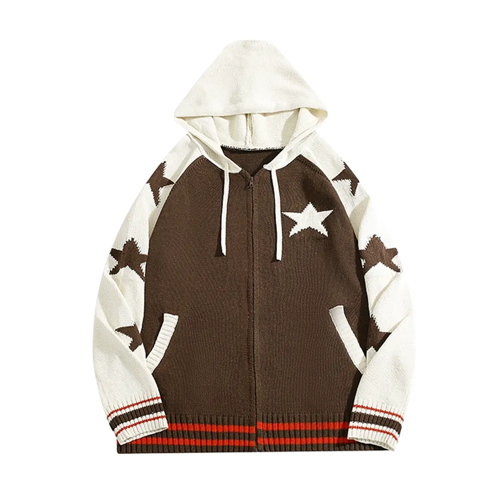 American Retro Stars Cardigan Hoodies