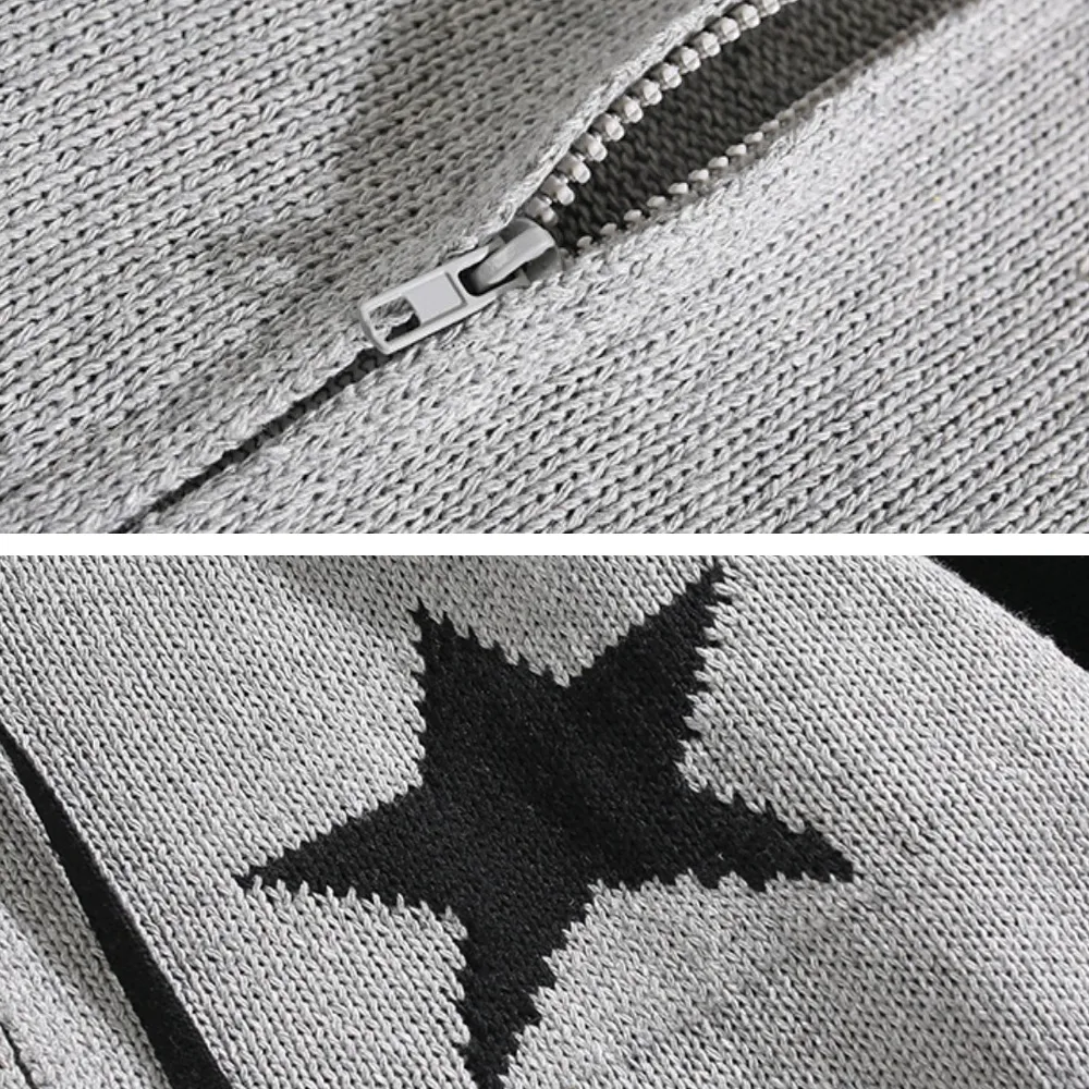 American Retro Stars Cardigan Hoodies