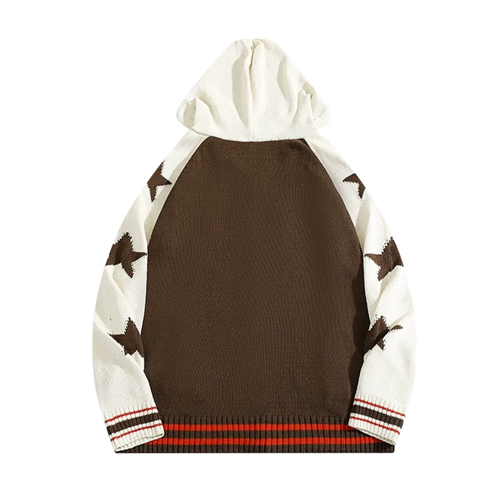 American Retro Stars Cardigan Hoodies