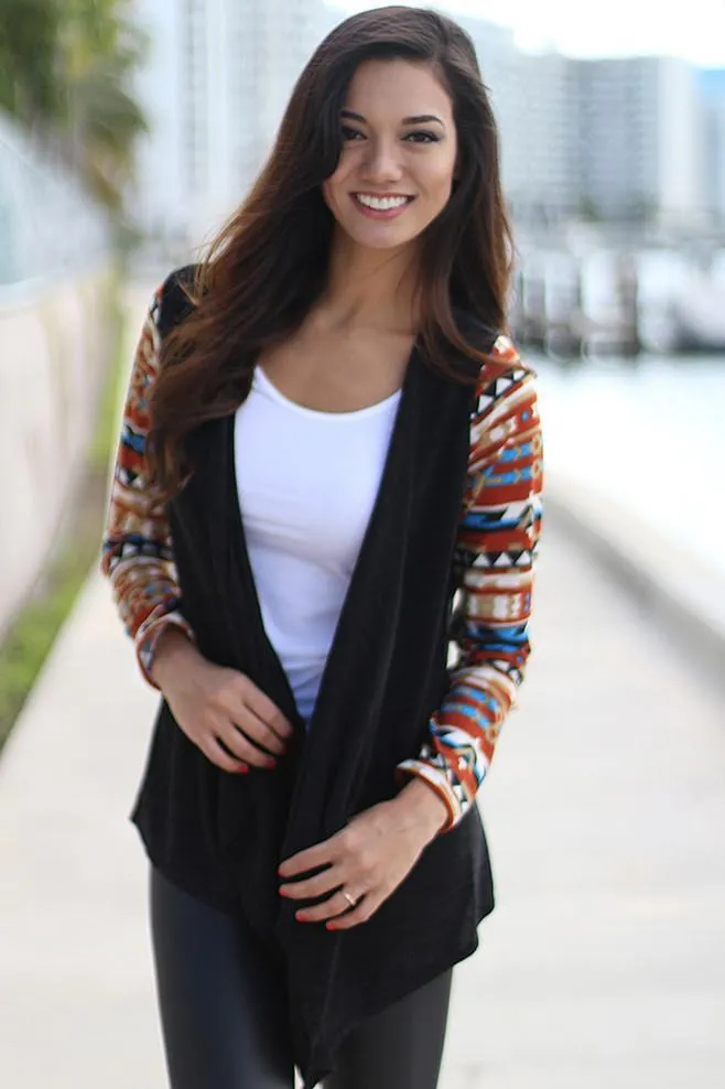 Black and Rust Cardigan