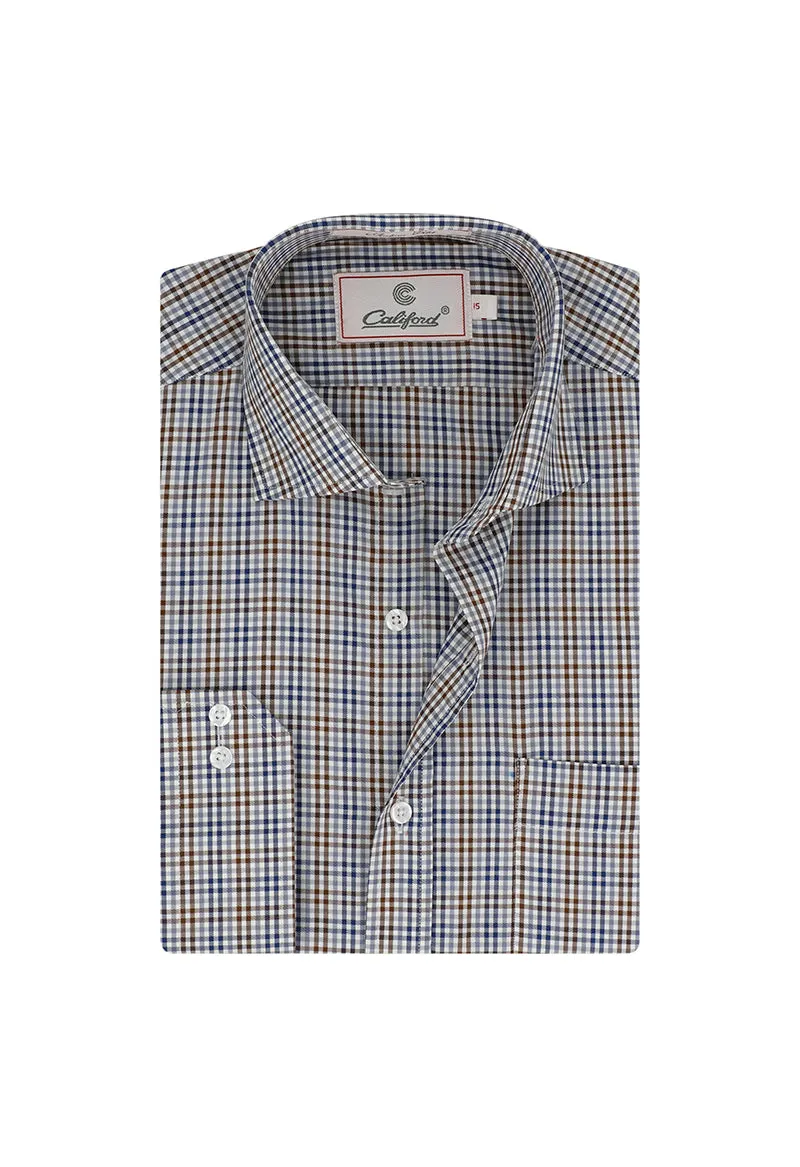 Blue & brown Checks / ITALIAN- 102383-1