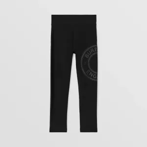 BURBERRY LOGO GRAPHIC STRETCH JERSEY LEGGINGS