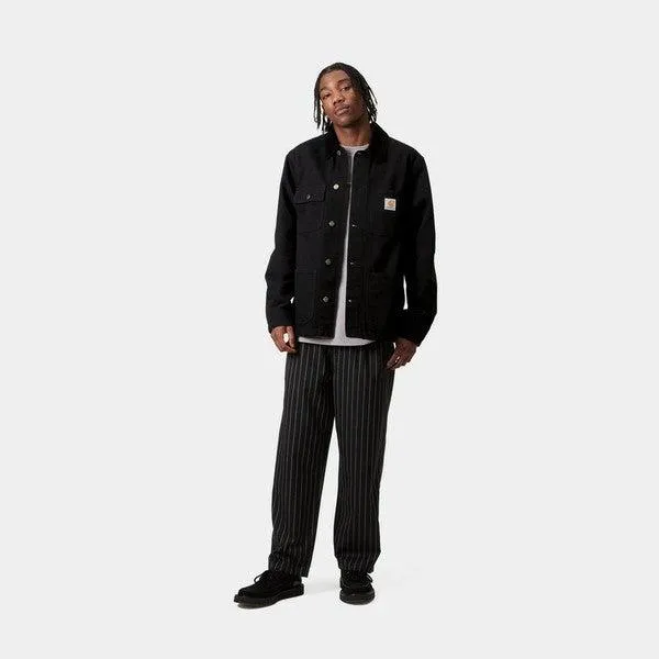 Carhartt WIP Michigan Chore Coat Spring Black Rinsed Canvas
