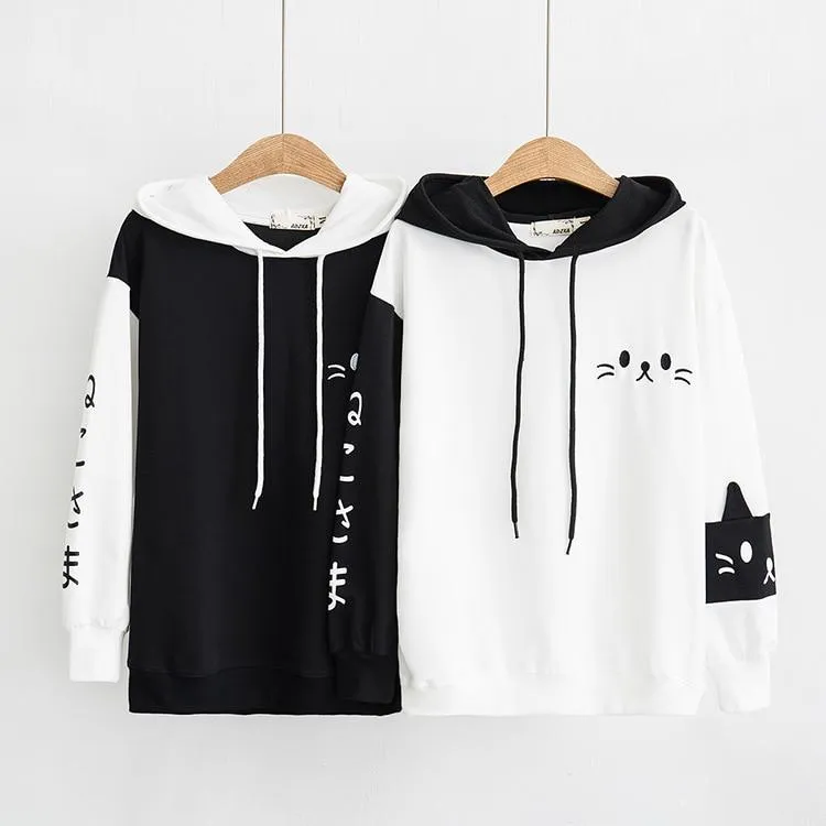 Cat On Sleeve Hoodies