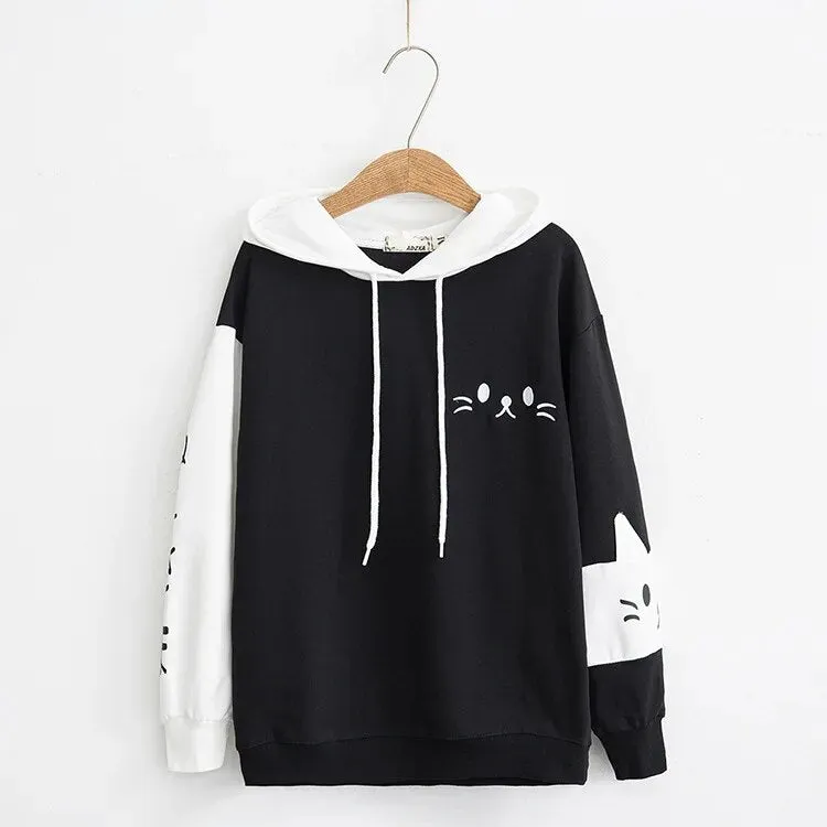 Cat On Sleeve Hoodies