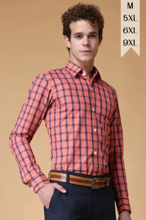 Coral Checked Cotton Shirt