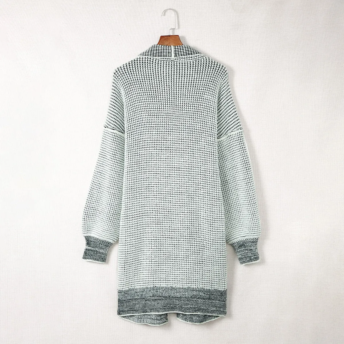 Cozy Chic Gray Knitted Long Open Front Cardigan - Perfect Layering Essential