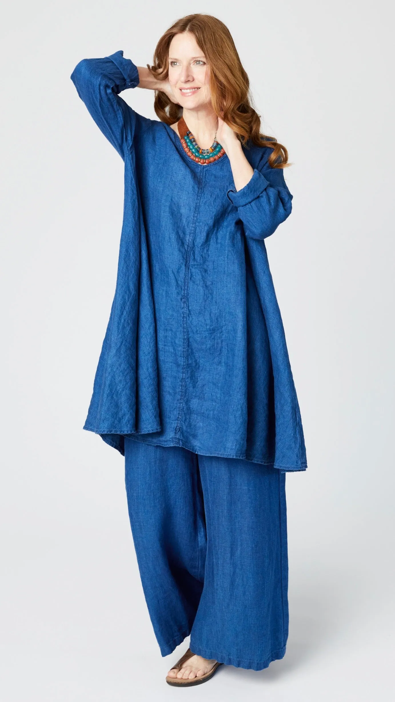 CP Shades Prity Dress - Indigo Linen Twill