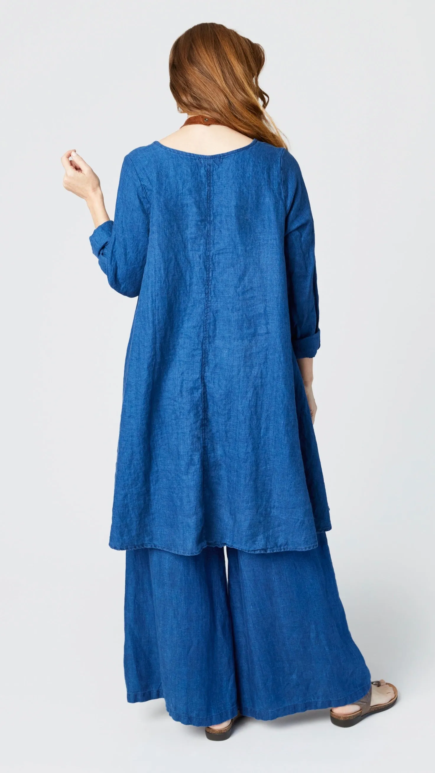 CP Shades Prity Dress - Indigo Linen Twill