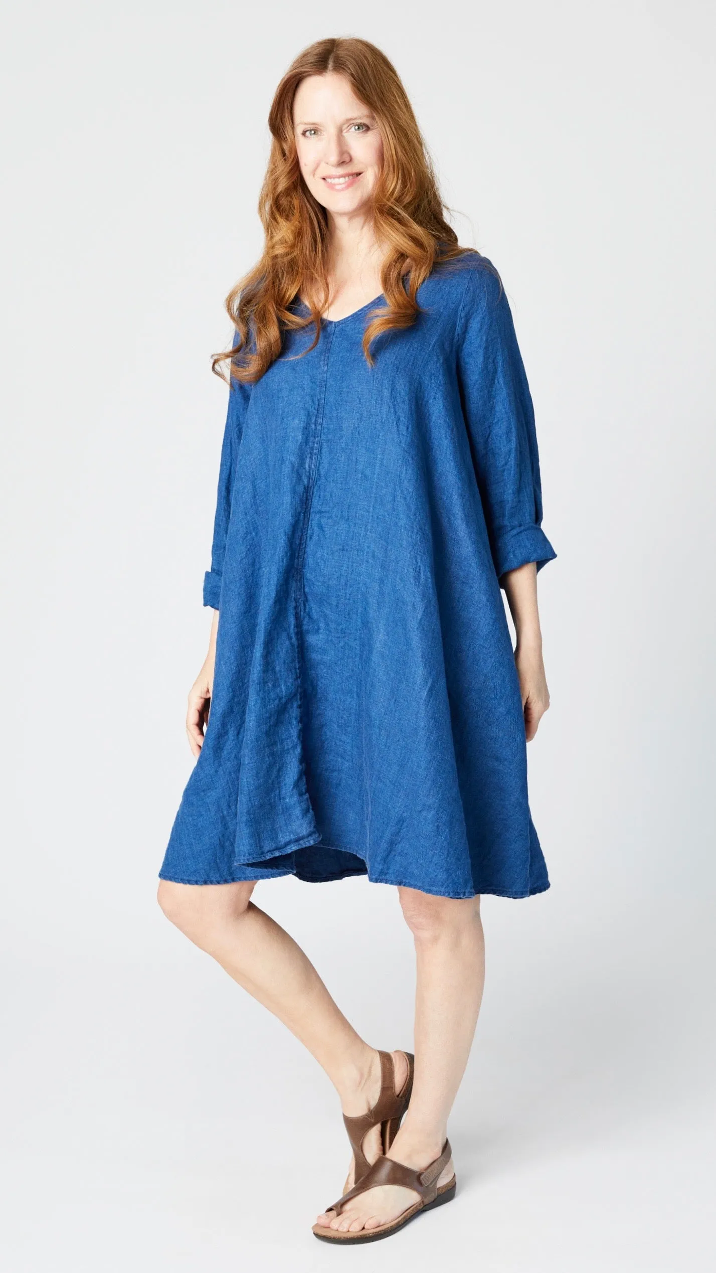 CP Shades Prity Dress - Indigo Linen Twill