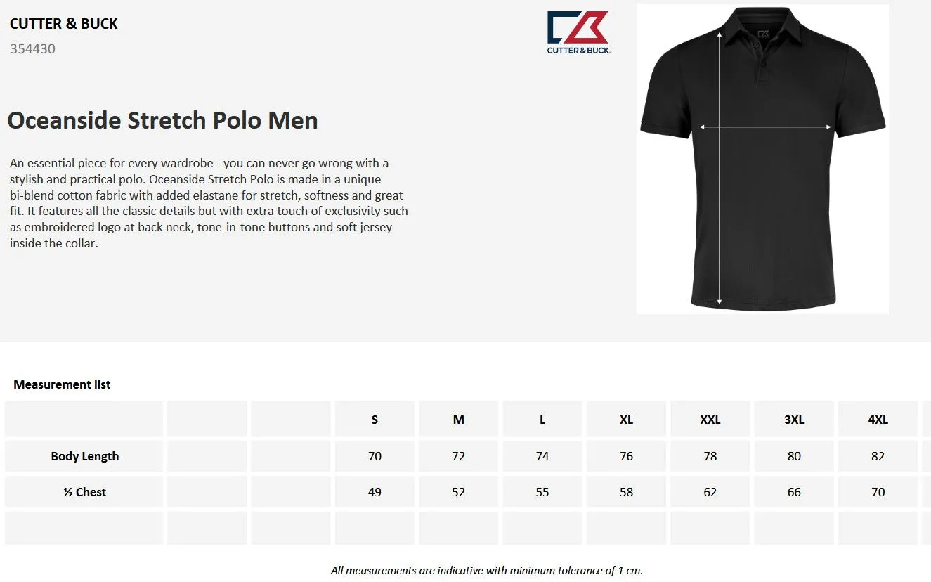 Cutter & Buck Oceanside Stretch Men's Polo Shirt | Soft Cotton Stretch | 8 Colours | S-4XL