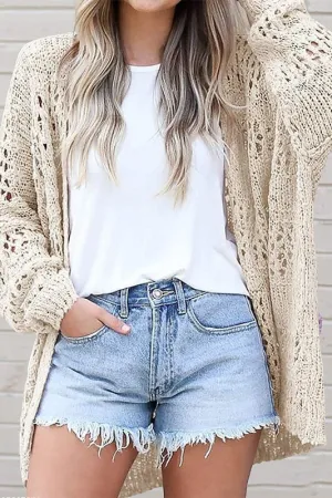 EG Fashion Crochet Dolman Knit Sleeve Womens Cardigan 2Colors S-XL