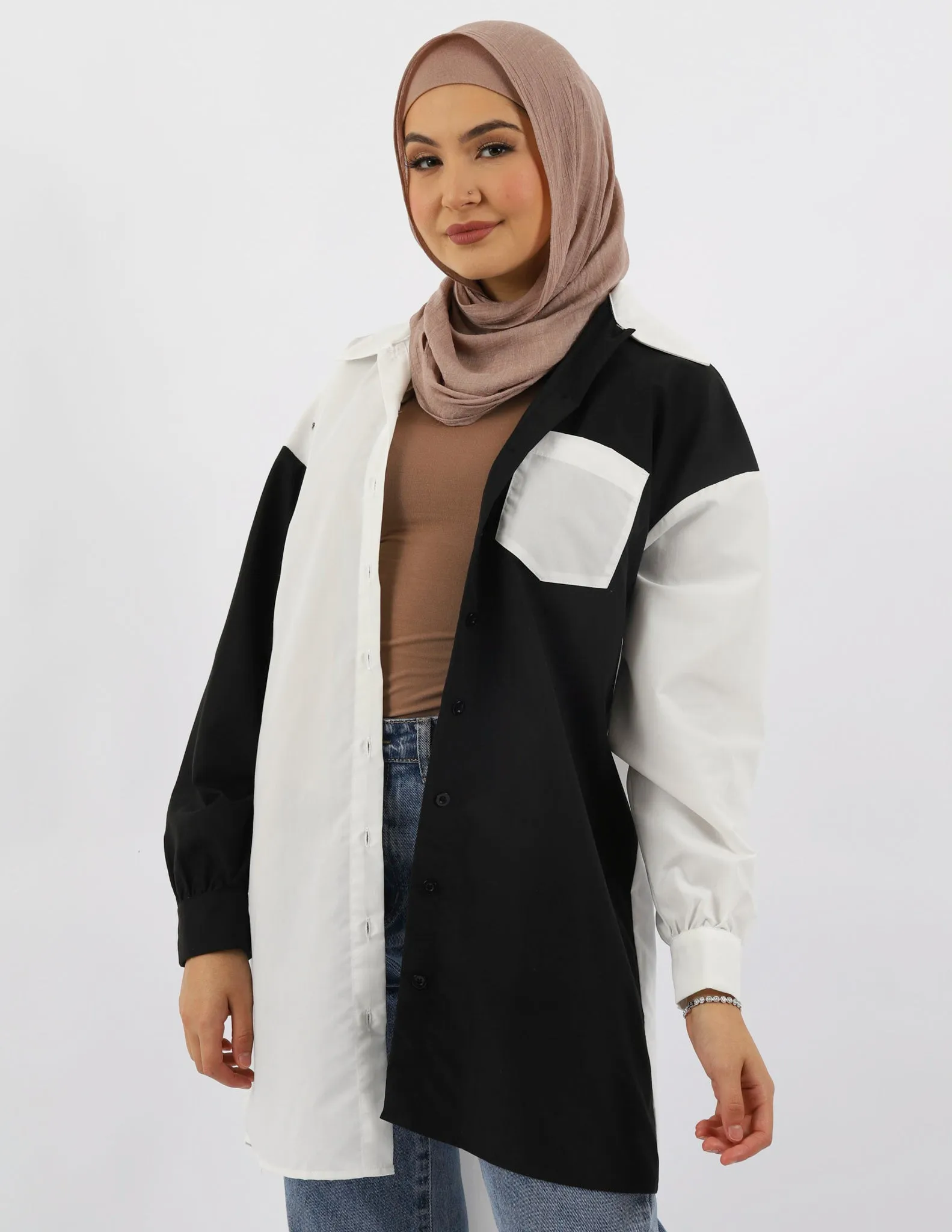 Escape Longline Colour Block Shirt