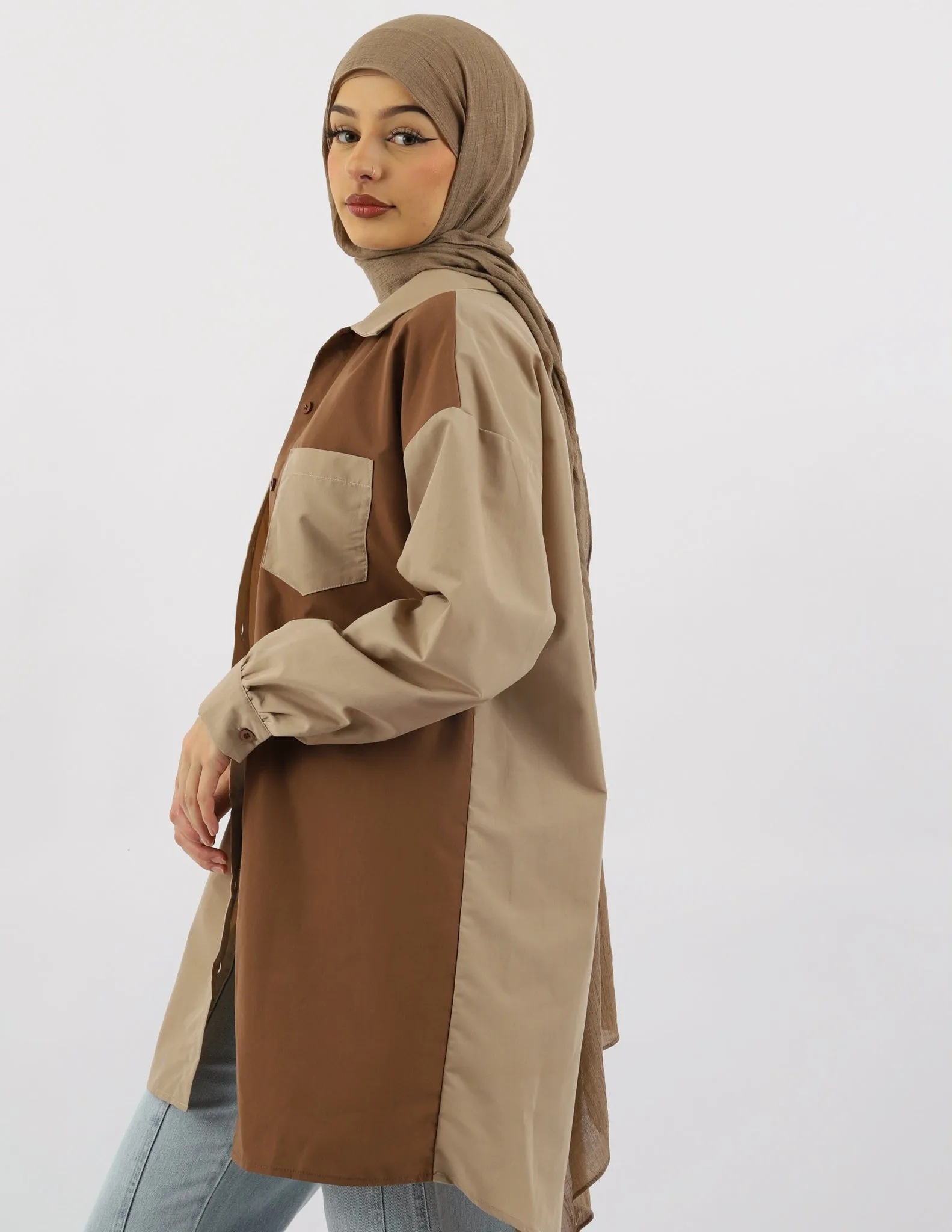 Escape Longline Colour Block Shirt
