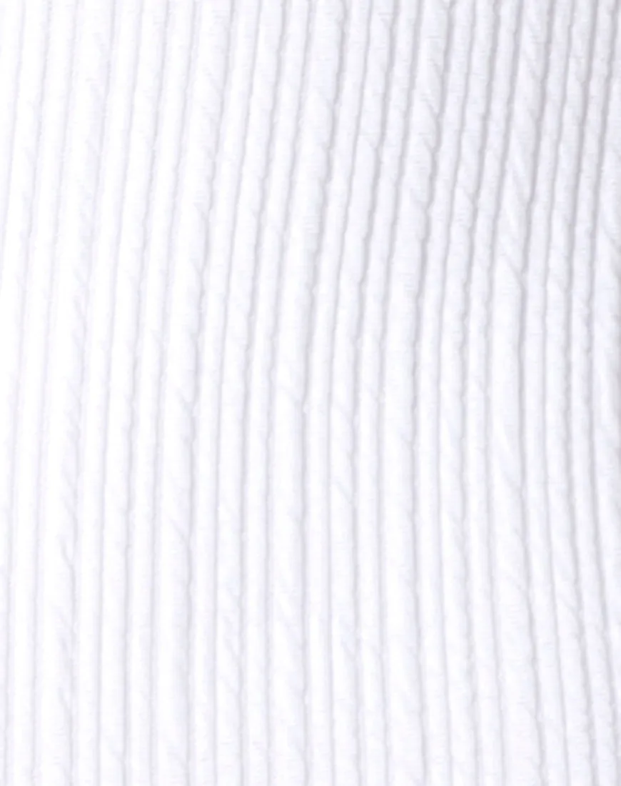 Farlie Bodycon Dress in Multi Rib Ivory