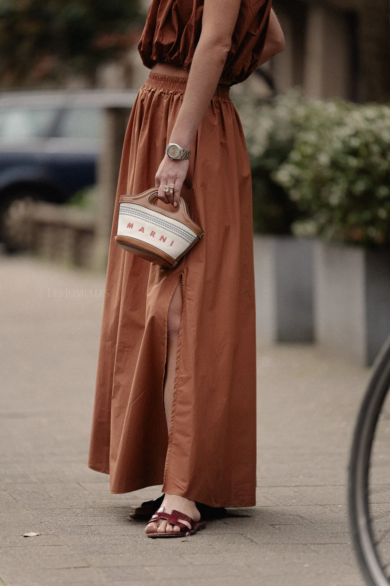 Fran long skirt brown