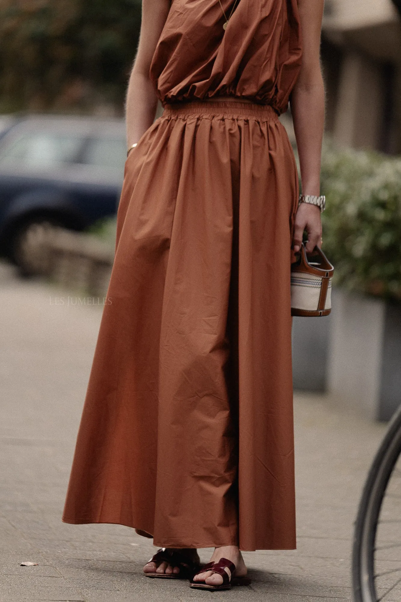 Fran long skirt brown