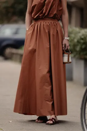 Fran long skirt brown