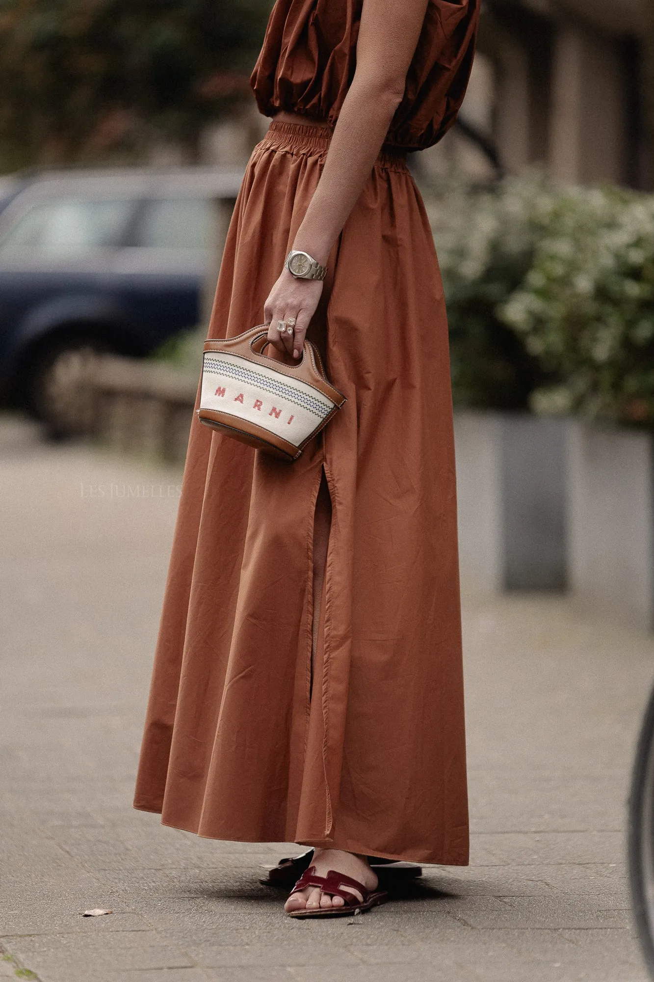 Fran long skirt brown