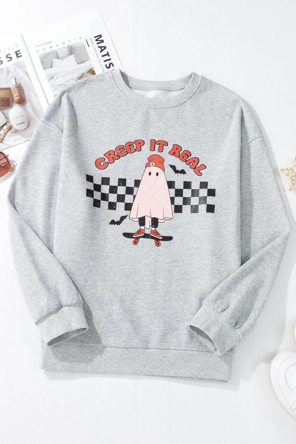 Ghost Print Plus Size Sweatshirt