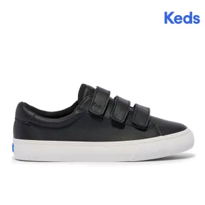 Keds Womens' Jump Kick V Leather Black/White (WH68193)