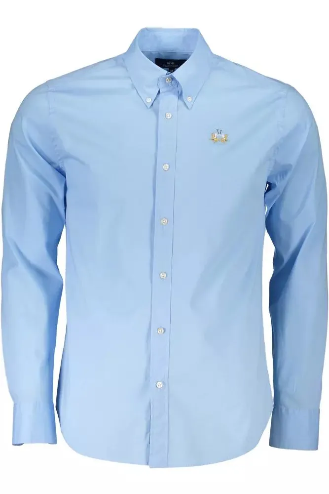 La Martina Sleek Slim Fit Button-Down Light Blue Shirt