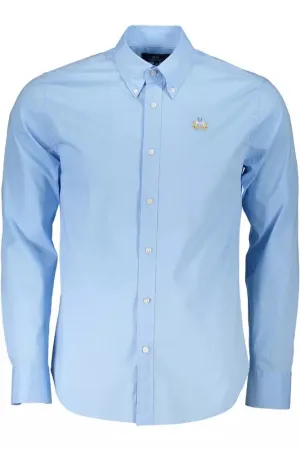 La Martina Sleek Slim Fit Button-Down Light Blue Shirt