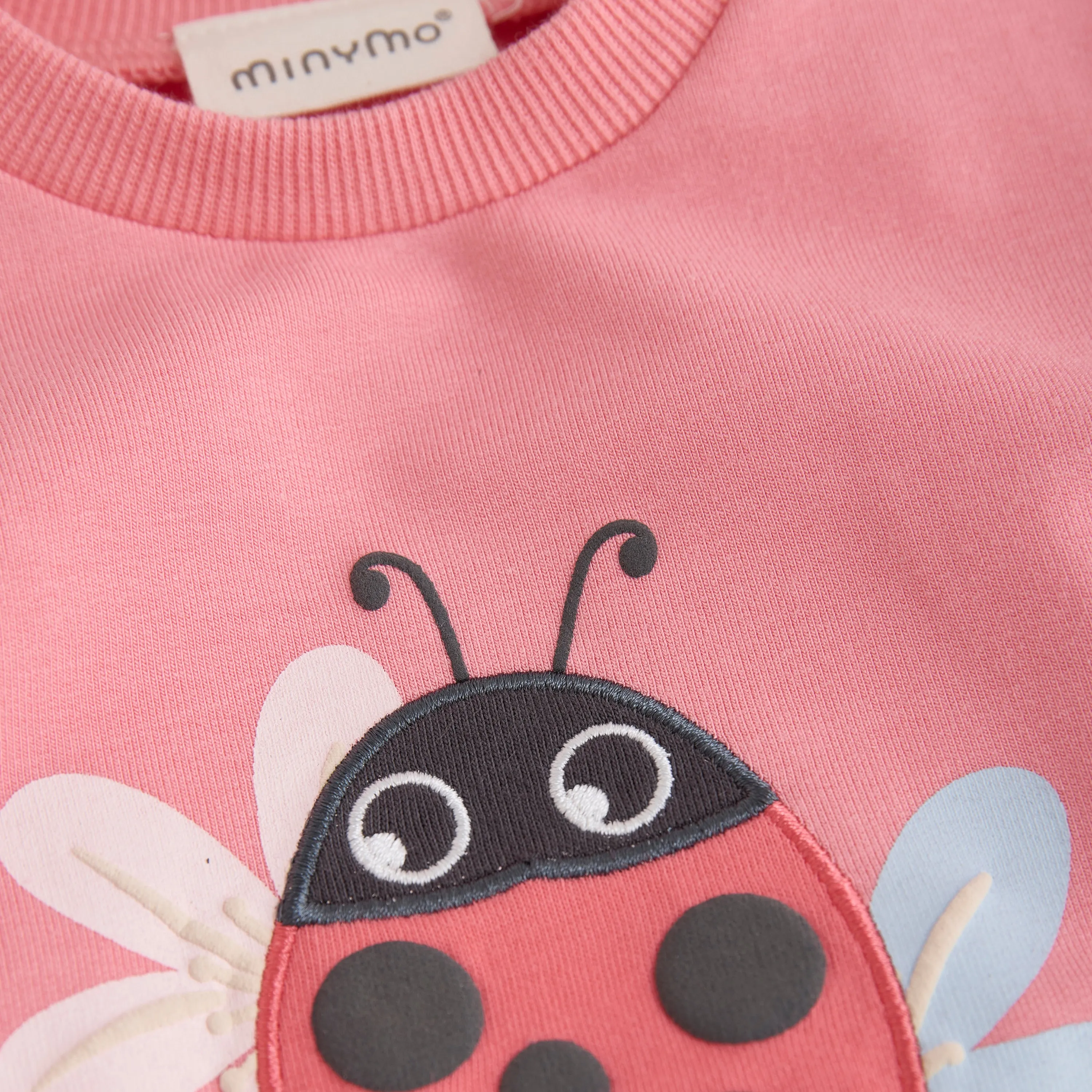Ladybug Applique Strawberry Pink Sweater
