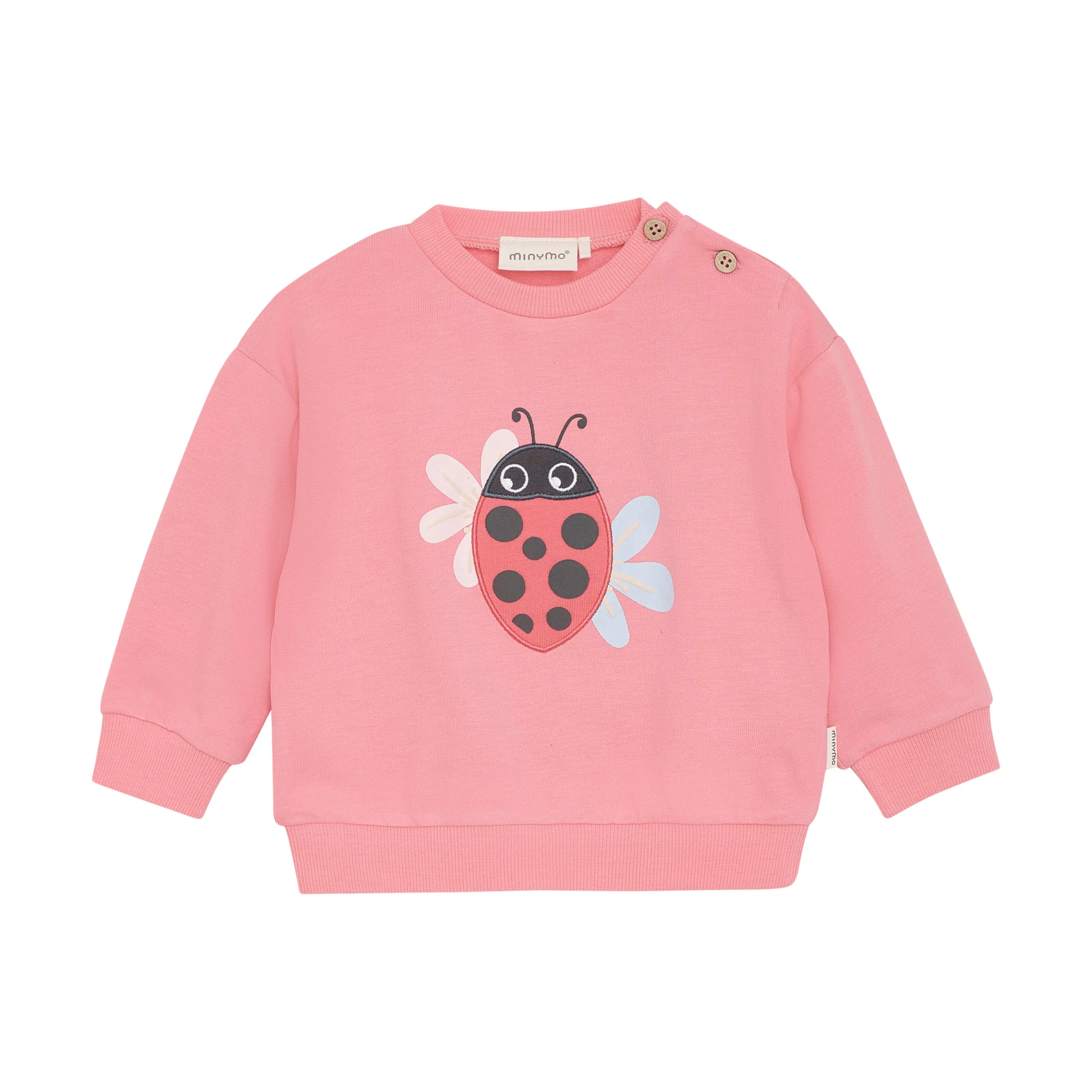 Ladybug Applique Strawberry Pink Sweater