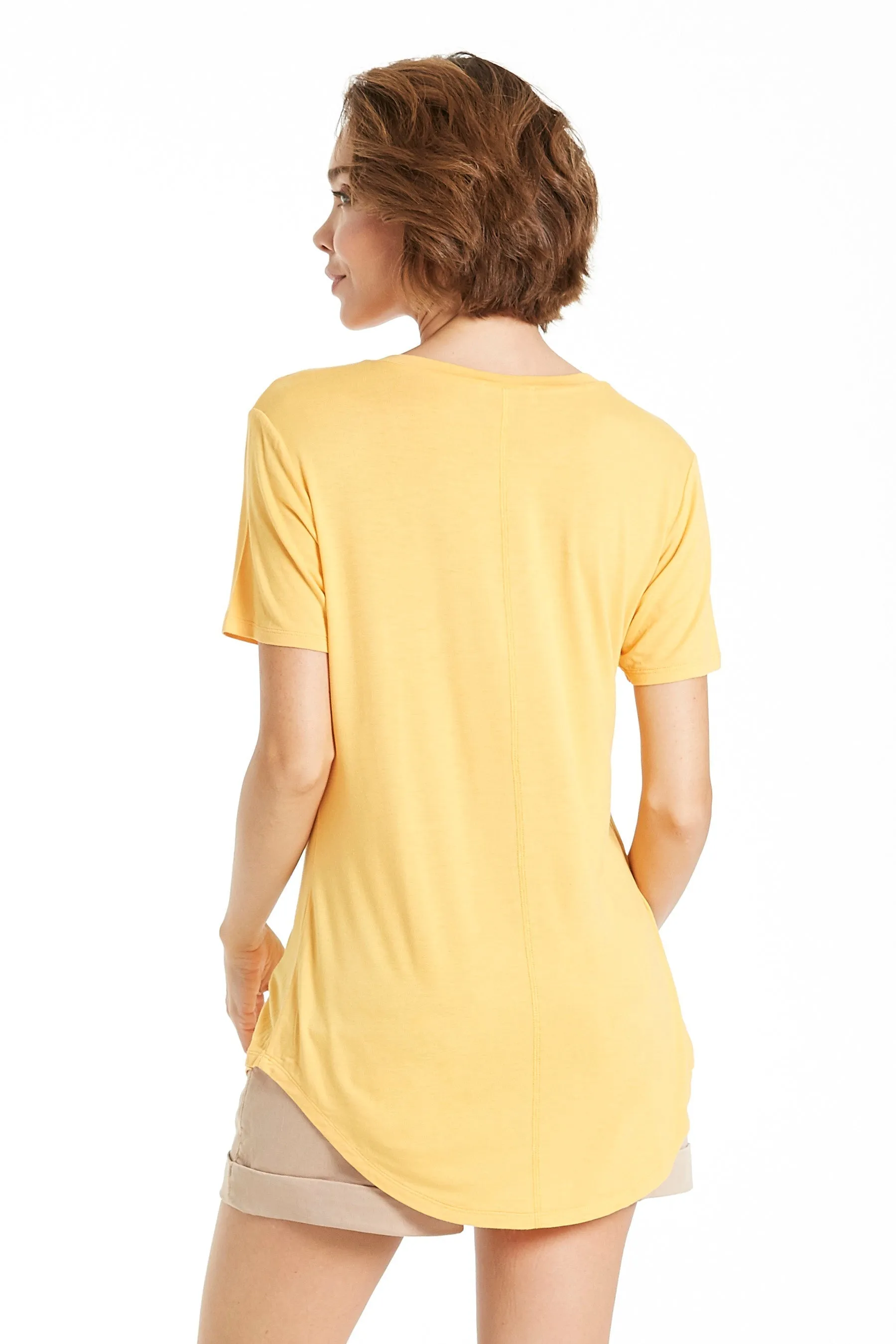 MEGAN BACK SEAM TOP MARIGOLD