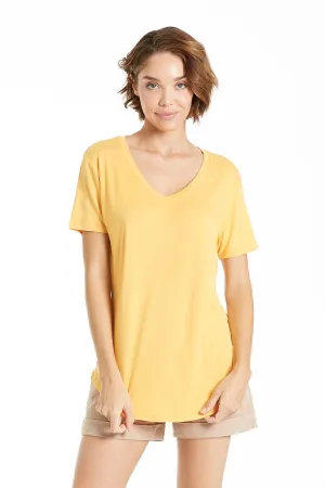 MEGAN BACK SEAM TOP MARIGOLD