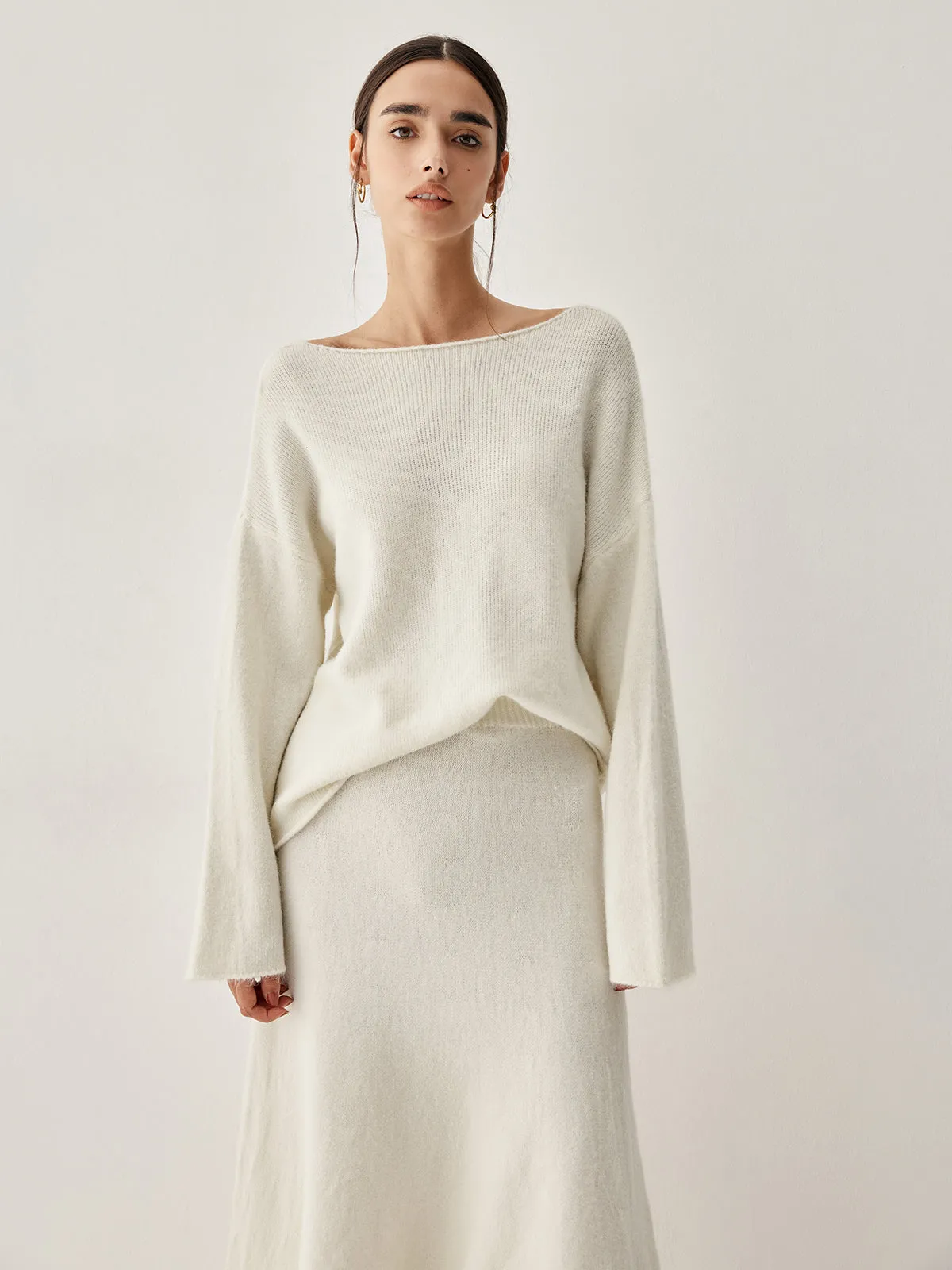 Oversized Sweater Two Trendy Piece Skirt Set
