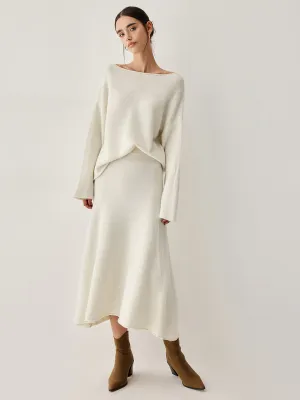 Oversized Sweater Two Trendy Piece Skirt Set