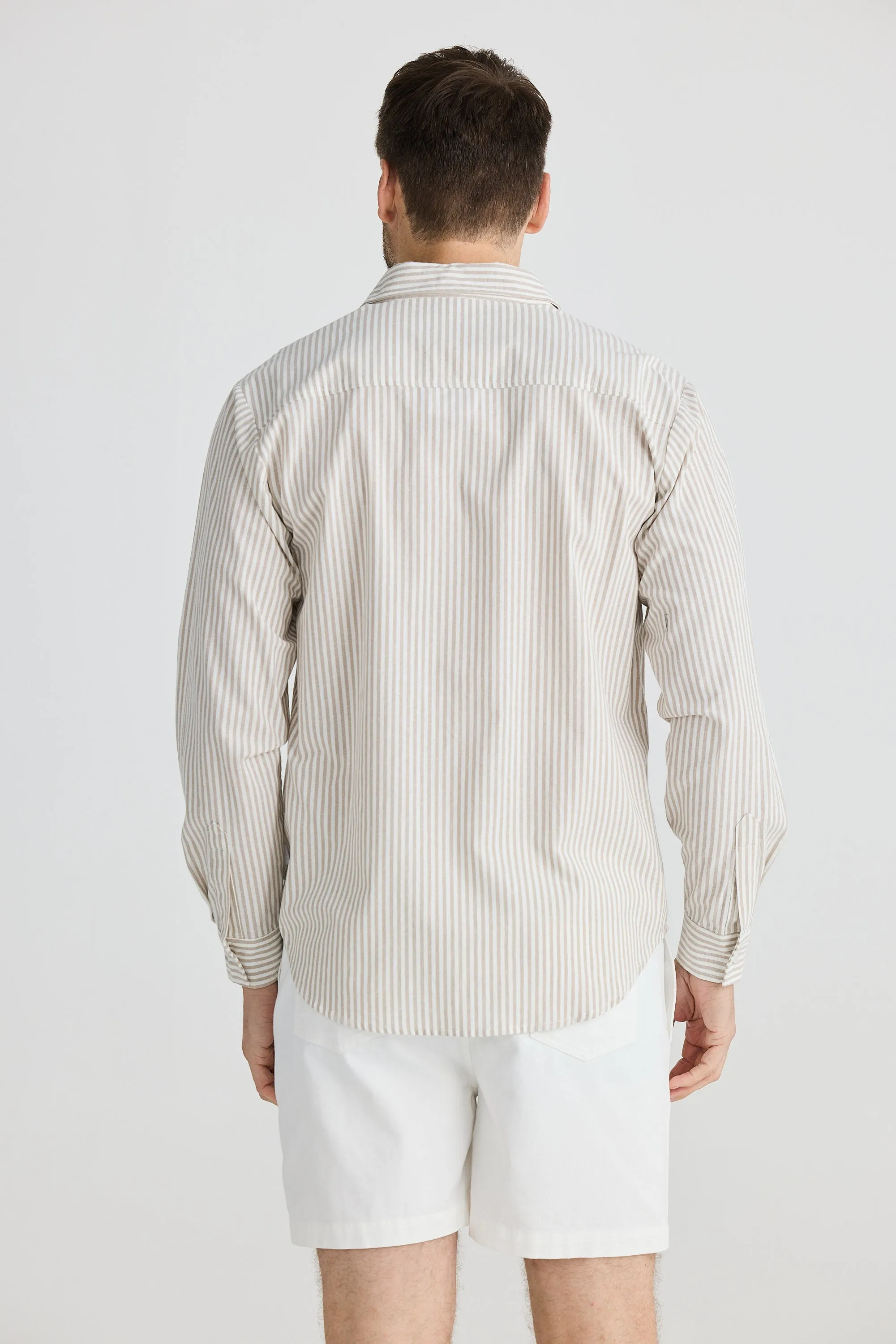 Oxford Shirt - Sand Stripe