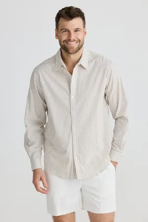 Oxford Shirt - Sand Stripe