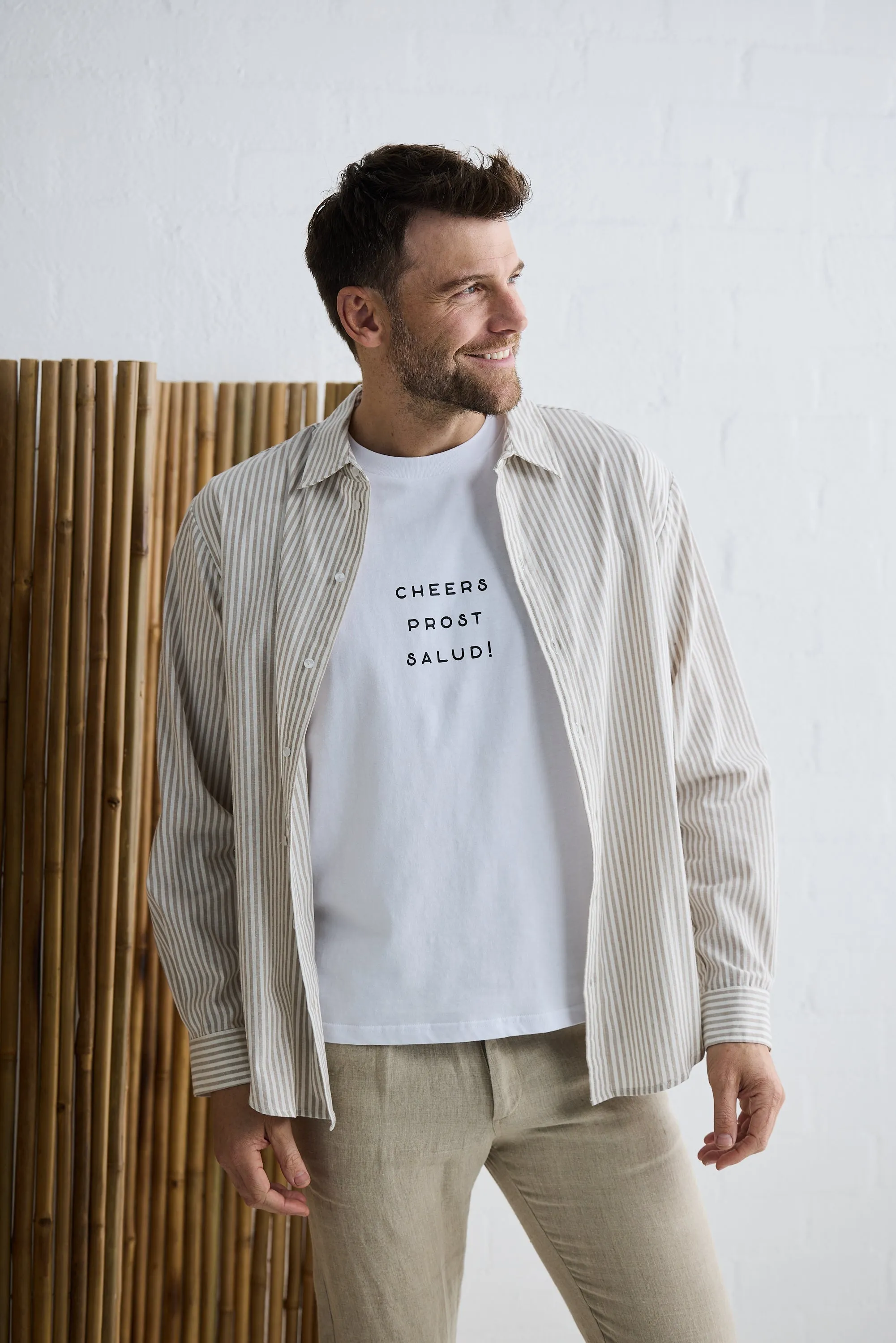 Oxford Shirt - Sand Stripe