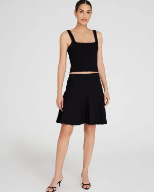 Pleated Mini Knit Skirt