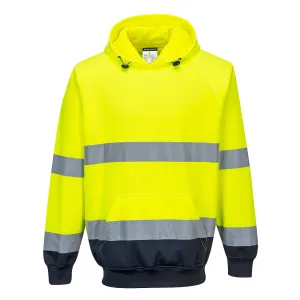 Portwest B316 Hi-Vis Contrast Hoodie - Yellow/Navy