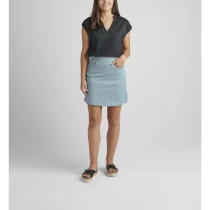 Pull-On Blue Cotton Skirt