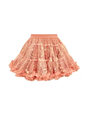 "Mimi" Pink Rose Gold Star Tulle Girl’s Skirt