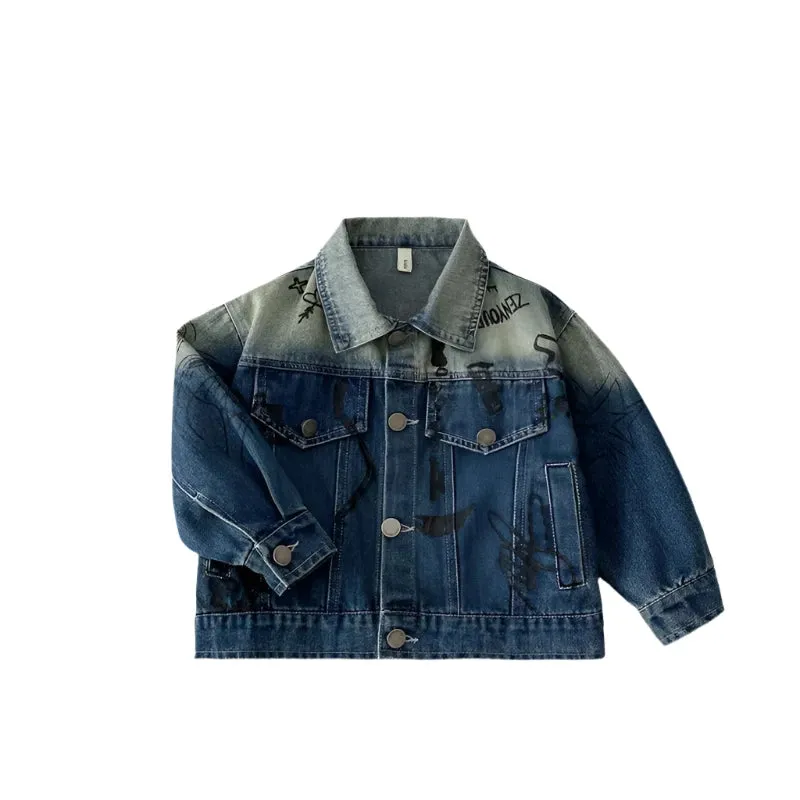 Scribble Ombre Denim Jacket