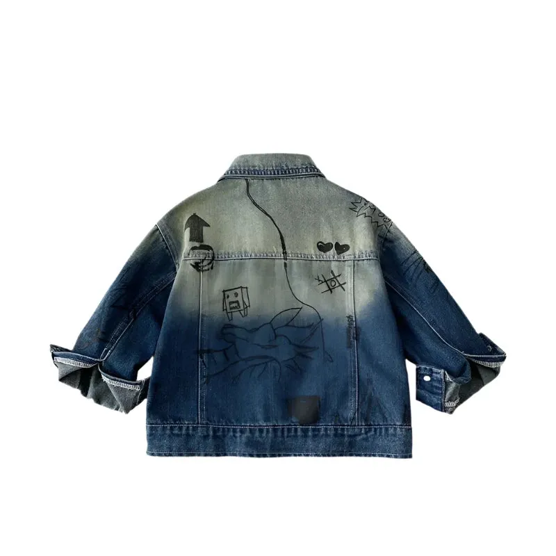 Scribble Ombre Denim Jacket