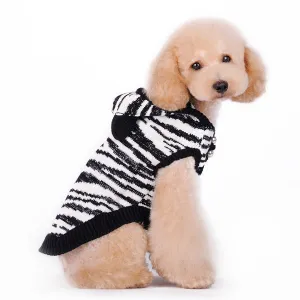 SILVERY ZEBRA DOG SWEATER