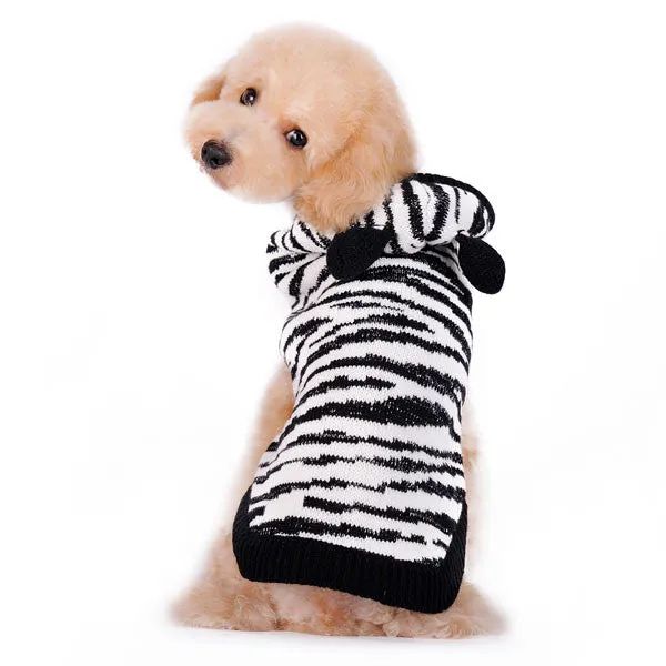 SILVERY ZEBRA DOG SWEATER