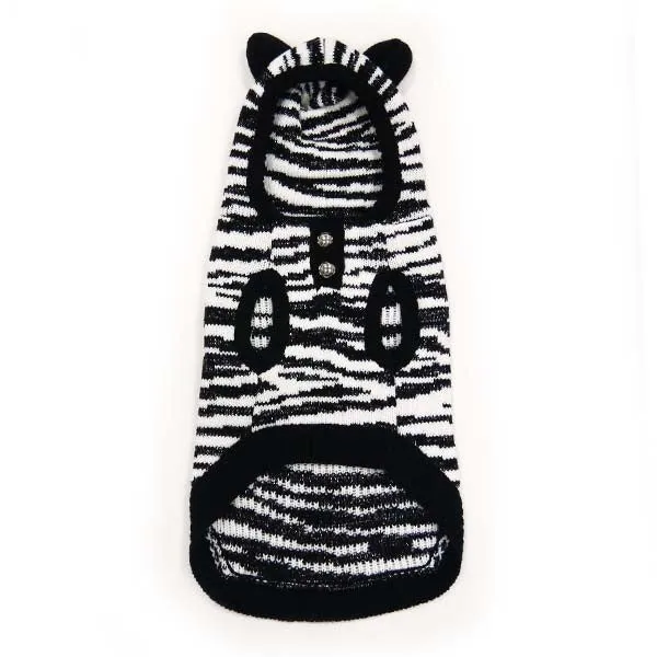 SILVERY ZEBRA DOG SWEATER