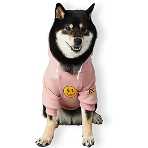 Smiley Dog Hoodie Stylish Dog Smiley Face Sweater Cotton Sweatshirt Fashion Outfit For Dogs Cats Puppy