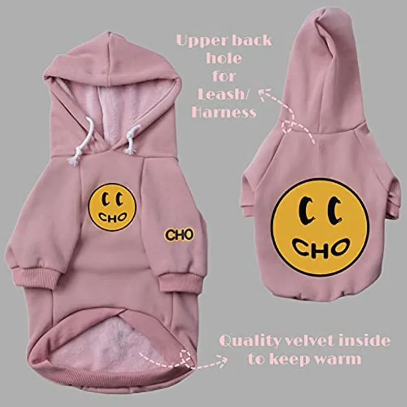Smiley Dog Hoodie Stylish Dog Smiley Face Sweater Cotton Sweatshirt Fashion Outfit For Dogs Cats Puppy
