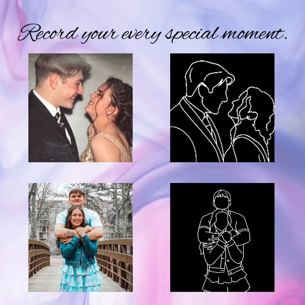Upload Your Photo Custom Exclusive Hoodie Line Art Photo